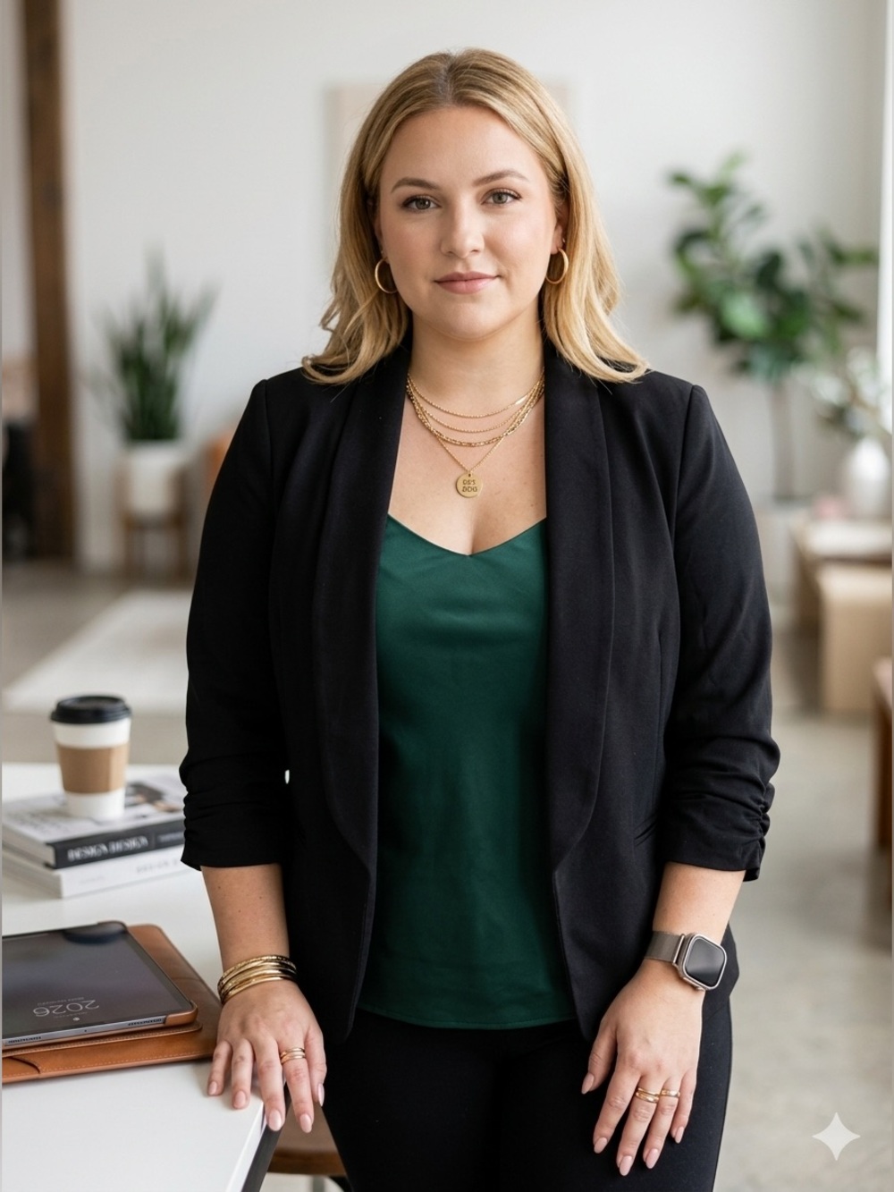 Women’s Black Business-Casual Stretchy Blazer